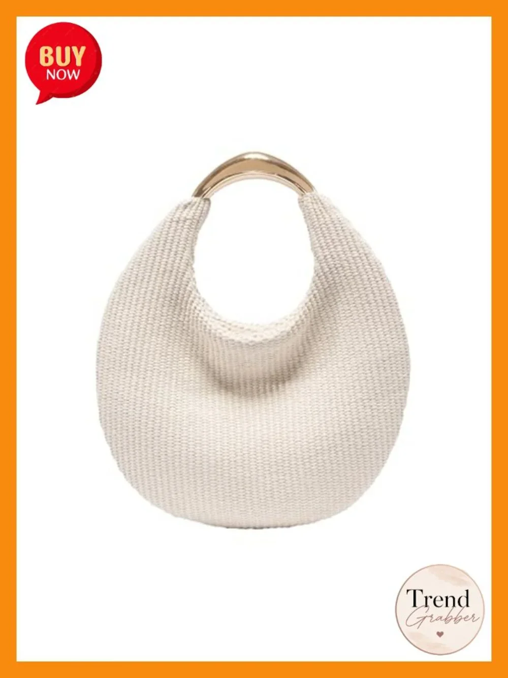 Straw Crescent Hobo Tote - Handmade Woven Shoulder Bag